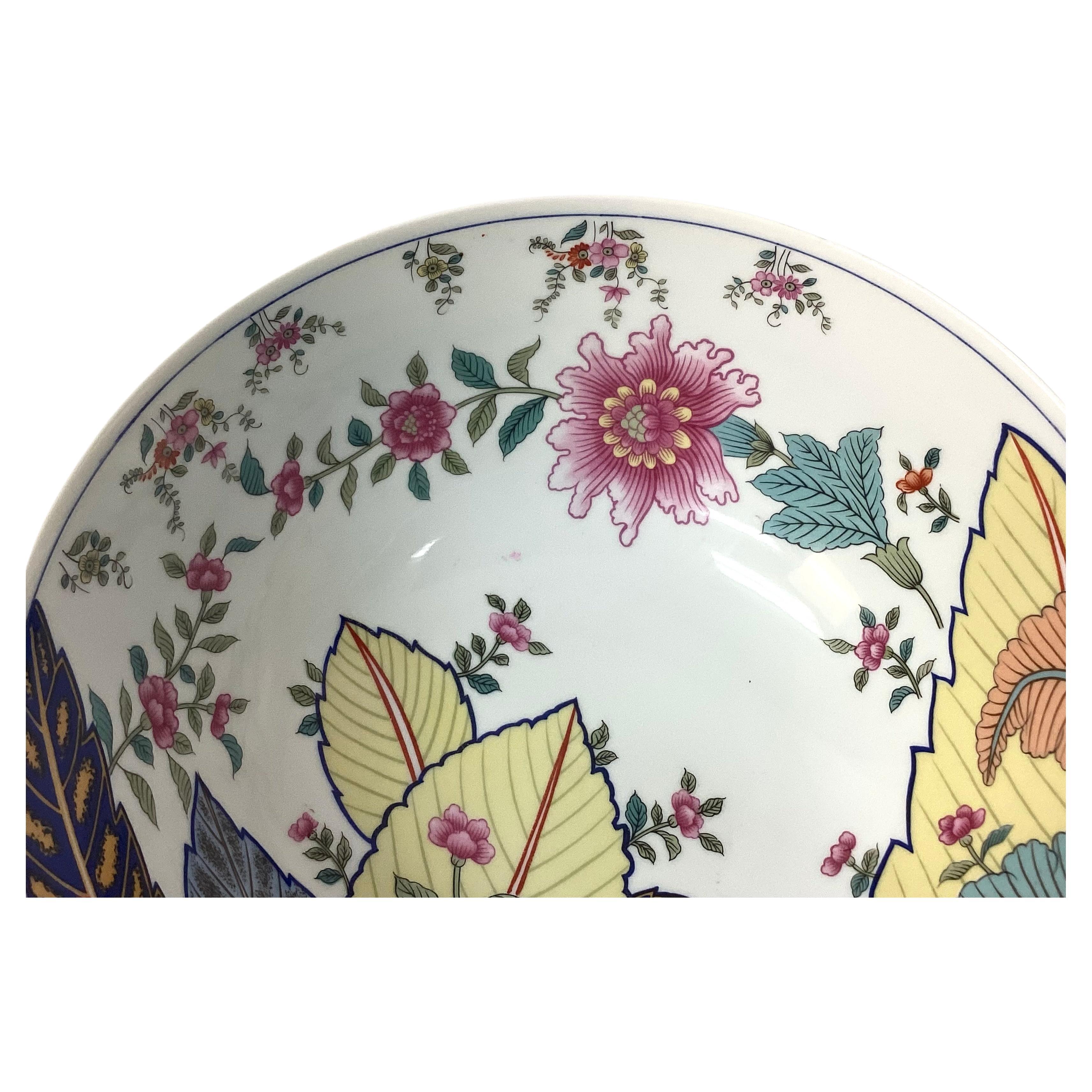 Japanese Tobacco Leaf 10 Inch Bowl by Seymour Mann For Sale