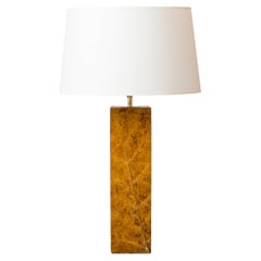 Tobacco Leaf in Resin Decorative Lamp - France 1970's