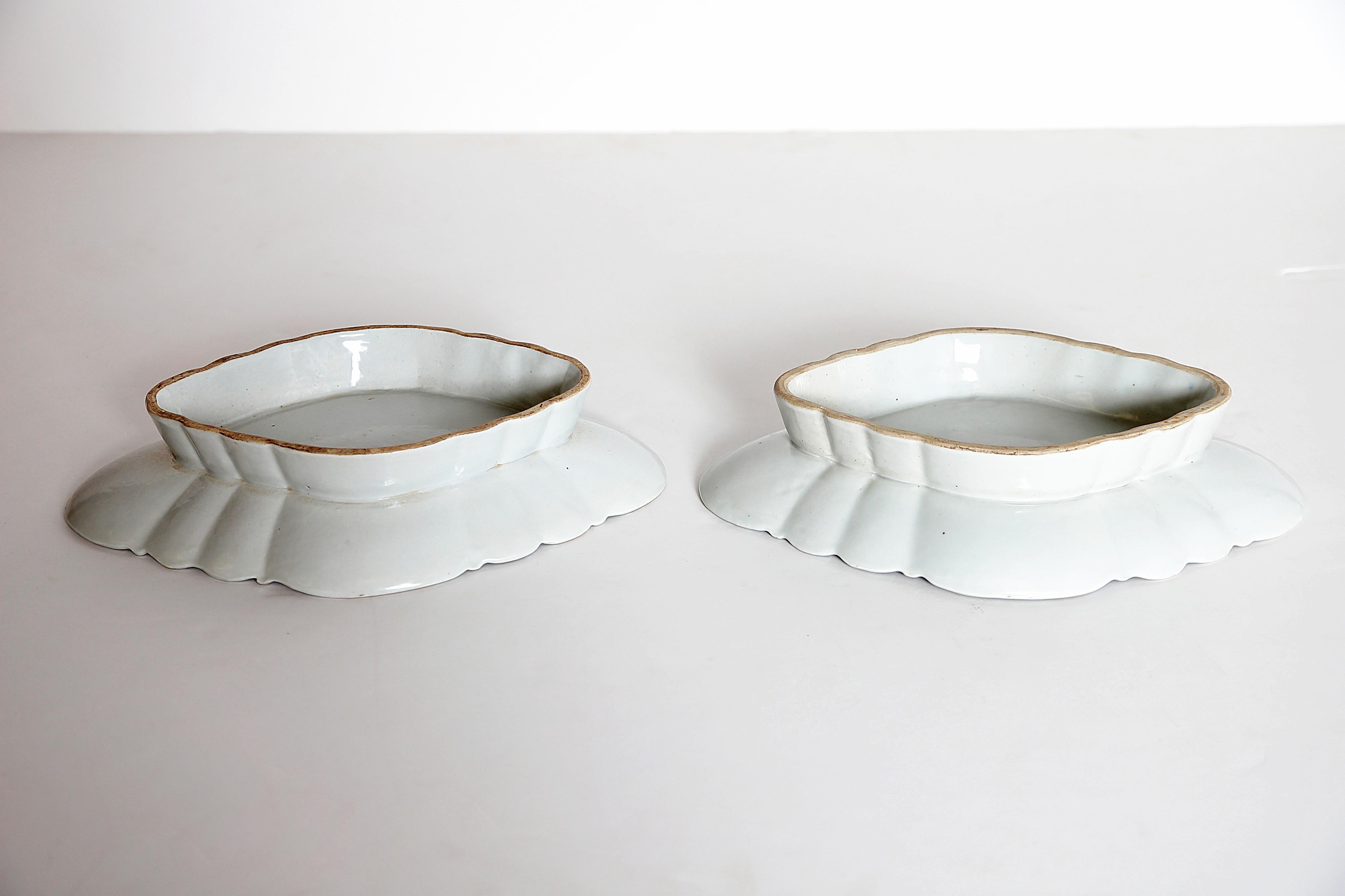 Tobacco Leaf Pattern Chinese Export Dishes, Pair 9