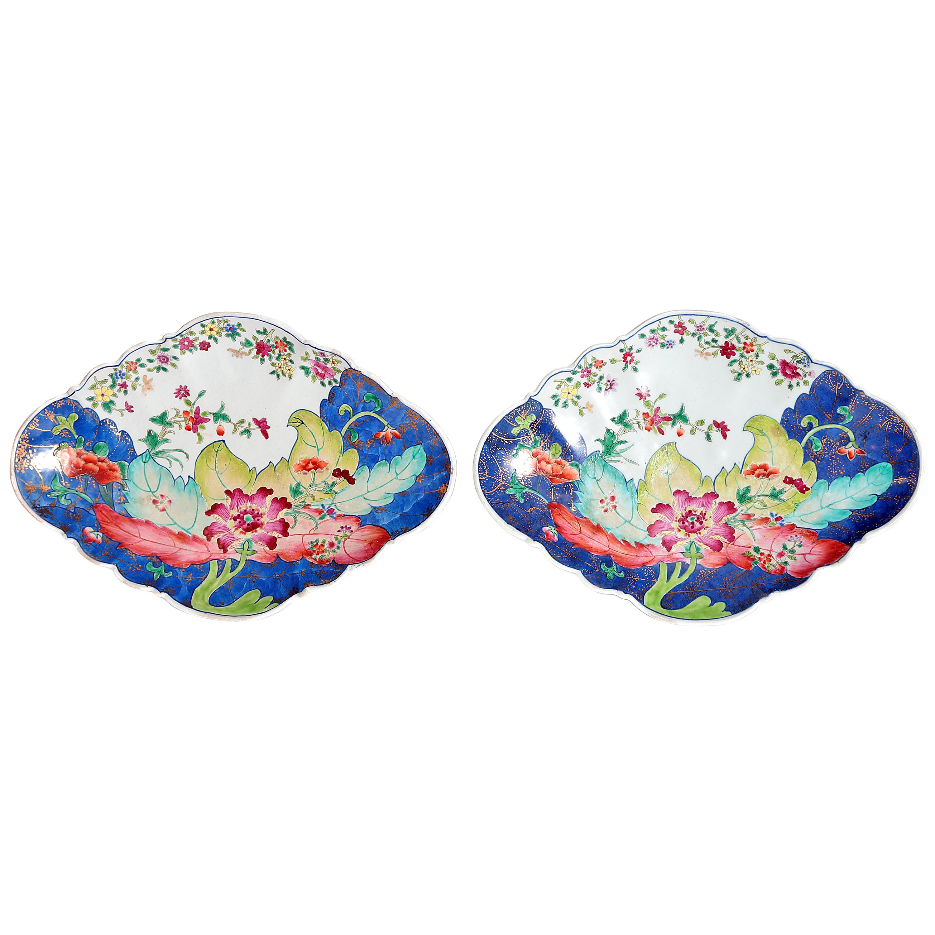 Tobacco Leaf Pattern Chinese Export Dishes, Pair