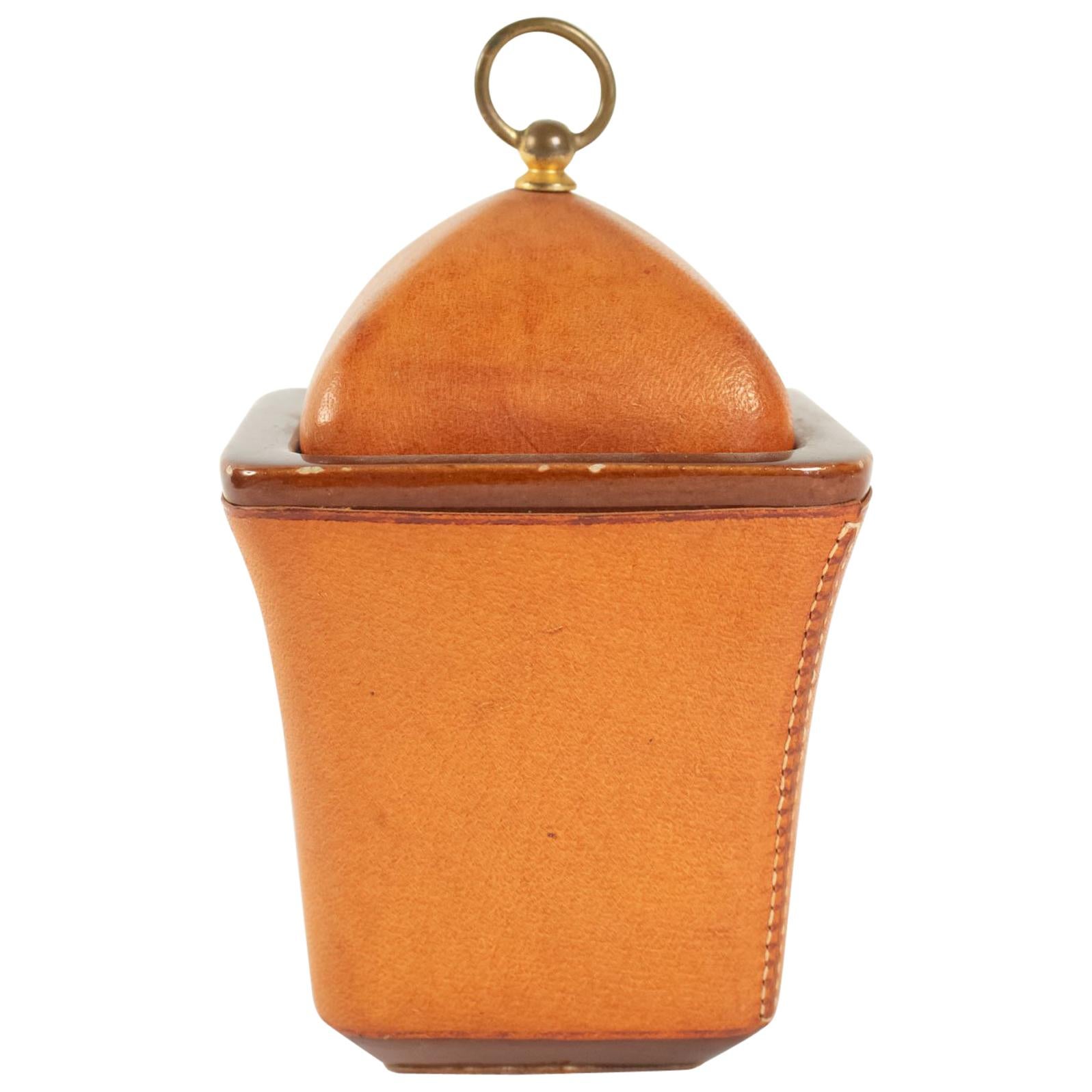 Tobacco Pot, Leather Sheathed from the Maison Longchamp Brand in Paris