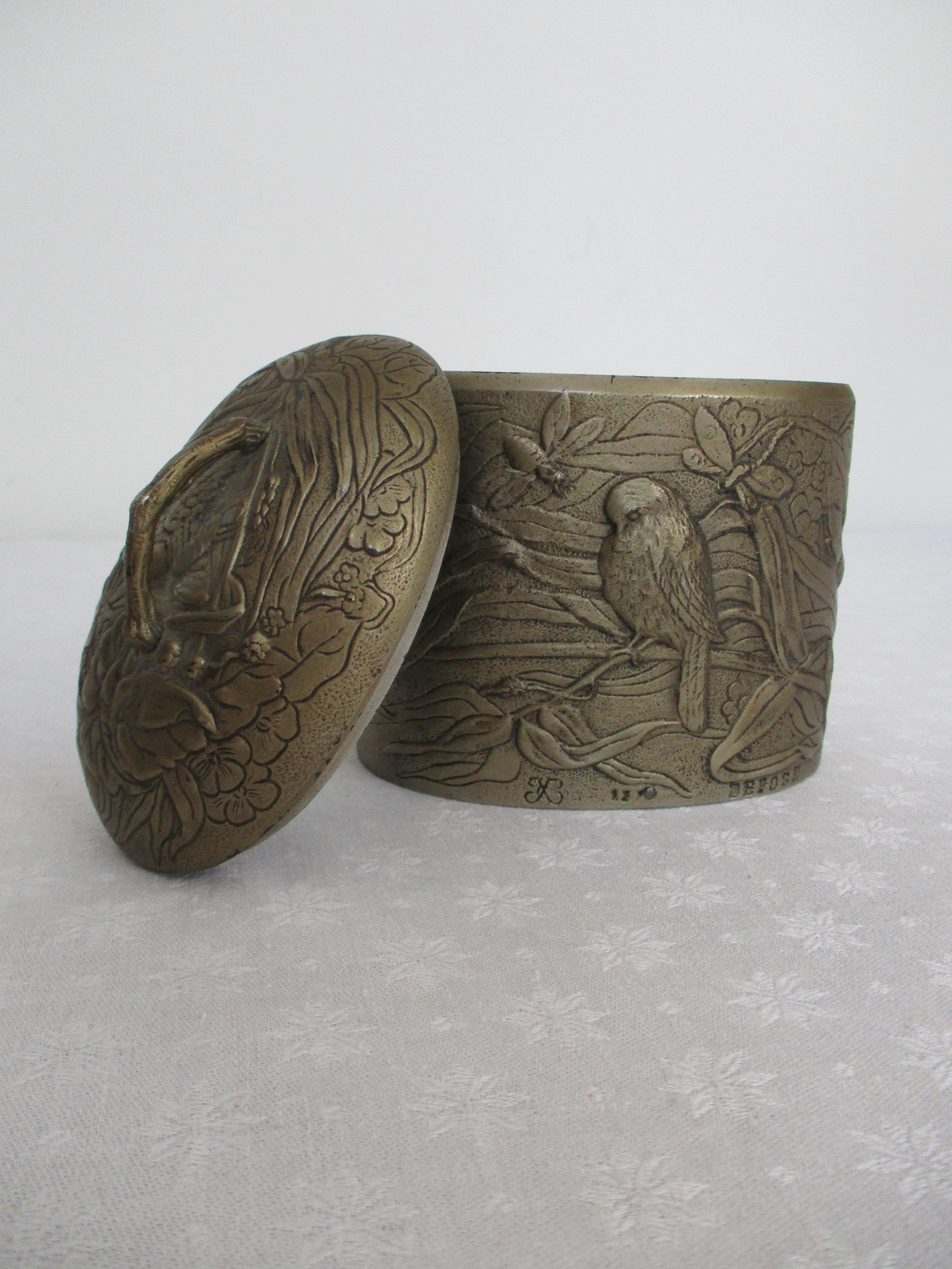 German Tobacco pot / Tea Caddy Japanese / Chinese Style cast iron For Sale