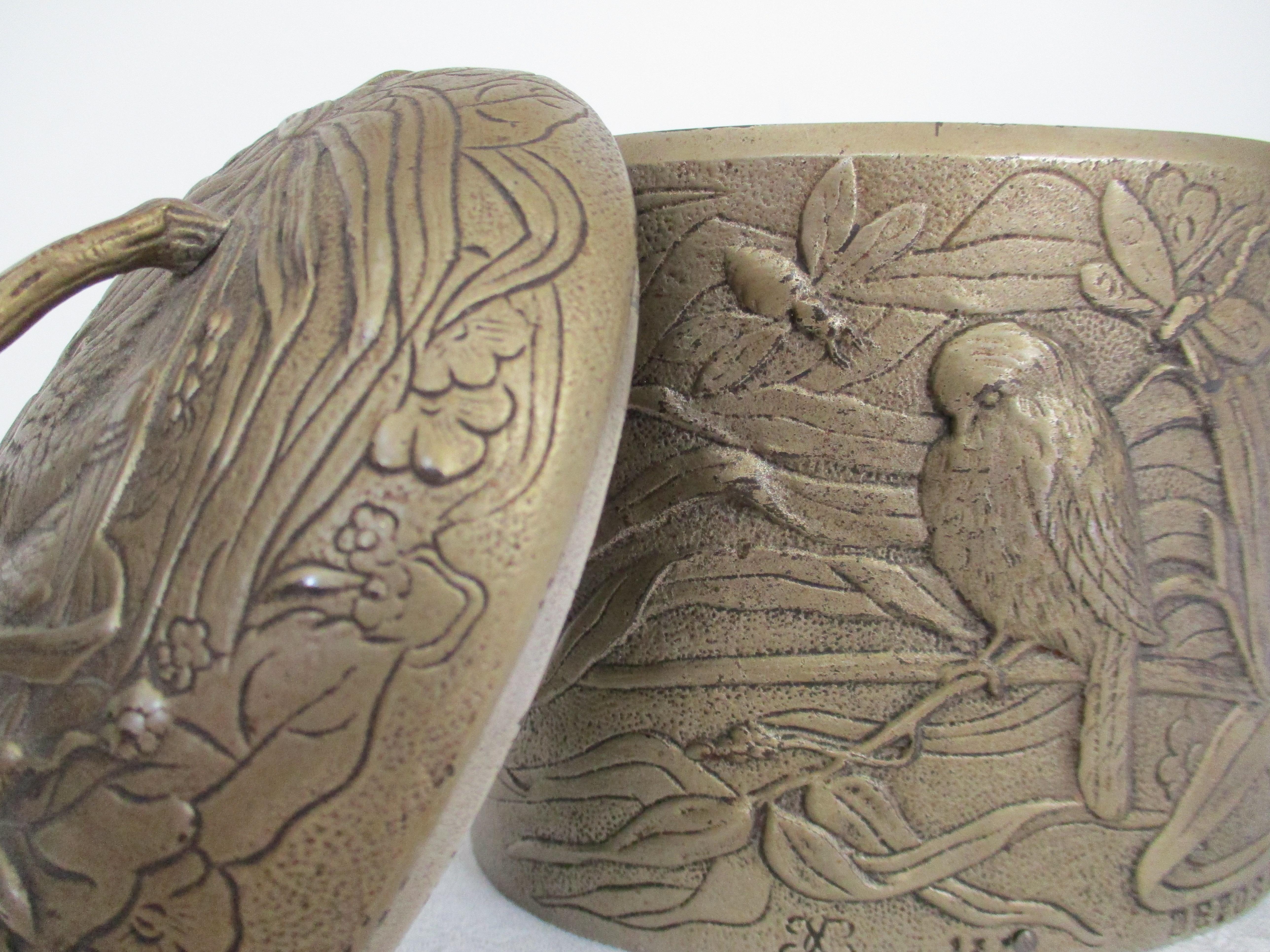 Cast Tobacco pot / Tea Caddy Japanese / Chinese Style cast iron For Sale