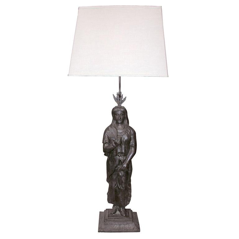 Tobacco Woman Table Lamp For Sale