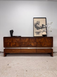 Tobago Brutalist Dresser, Walnut, 9 Drawers, Mid-Century, Canada, 1975