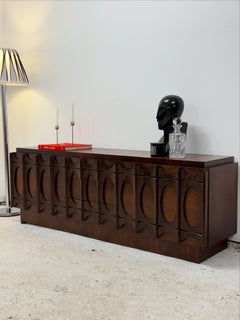 Tobago Brutalist Dresser, Walnut, 9 Drawers, Mid-Century, Canada, 1975