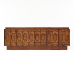 Tobago Brutalist Mid Century Walnut Credenza