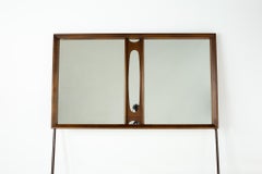 Tobago Brutalist Mid Century Walnut Mirror