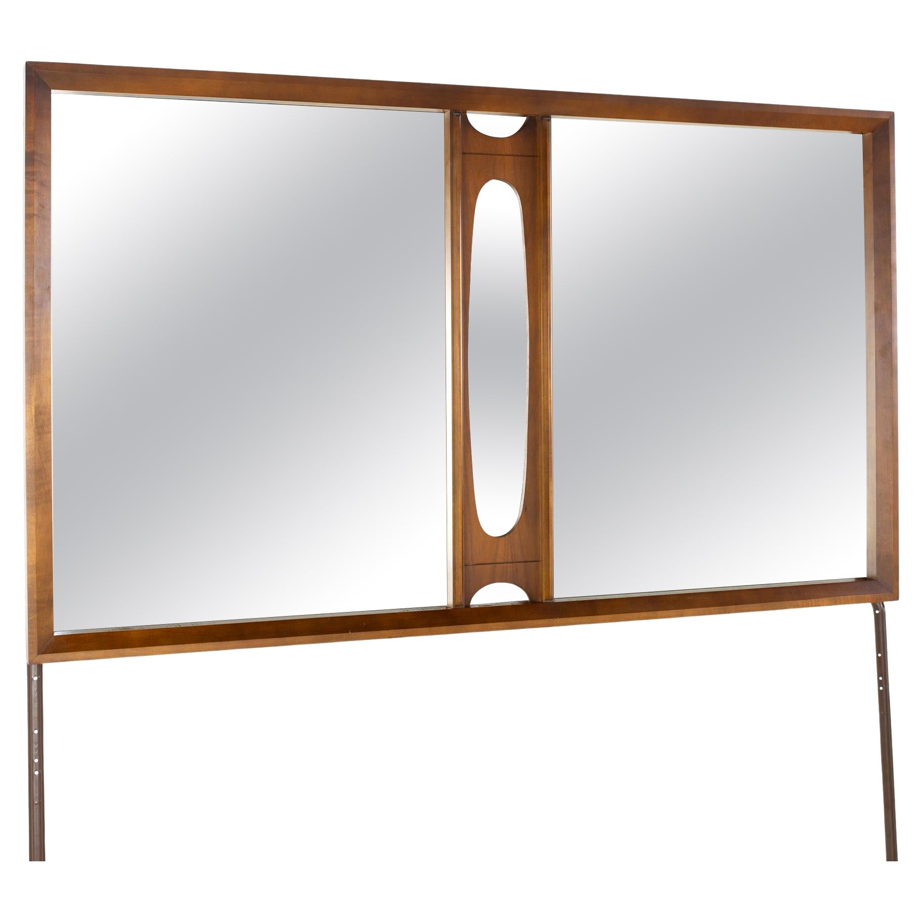 Tobago Brutalist Mid Century Walnut Mirror