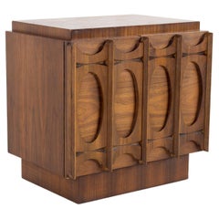 Tobago Brutalist Mid Century Walnut Nightstand