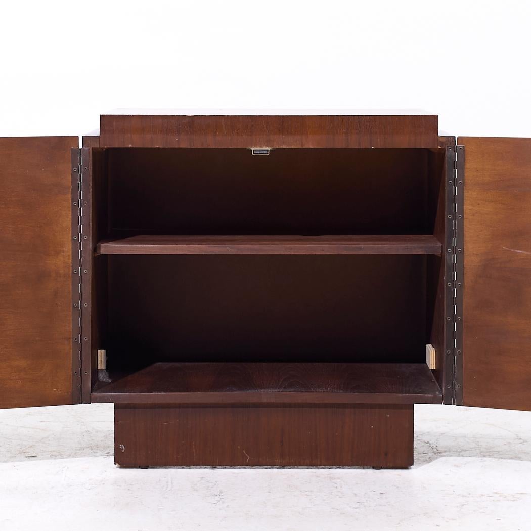 Tobago Brutalist Mid Century Walnut Nightstands - Pair For Sale 5