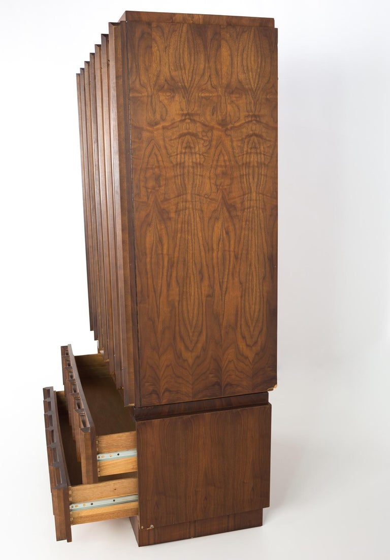 Tobago Canadian Brutalist 2 Piece Gentlemen's Chest Armoire Highboy