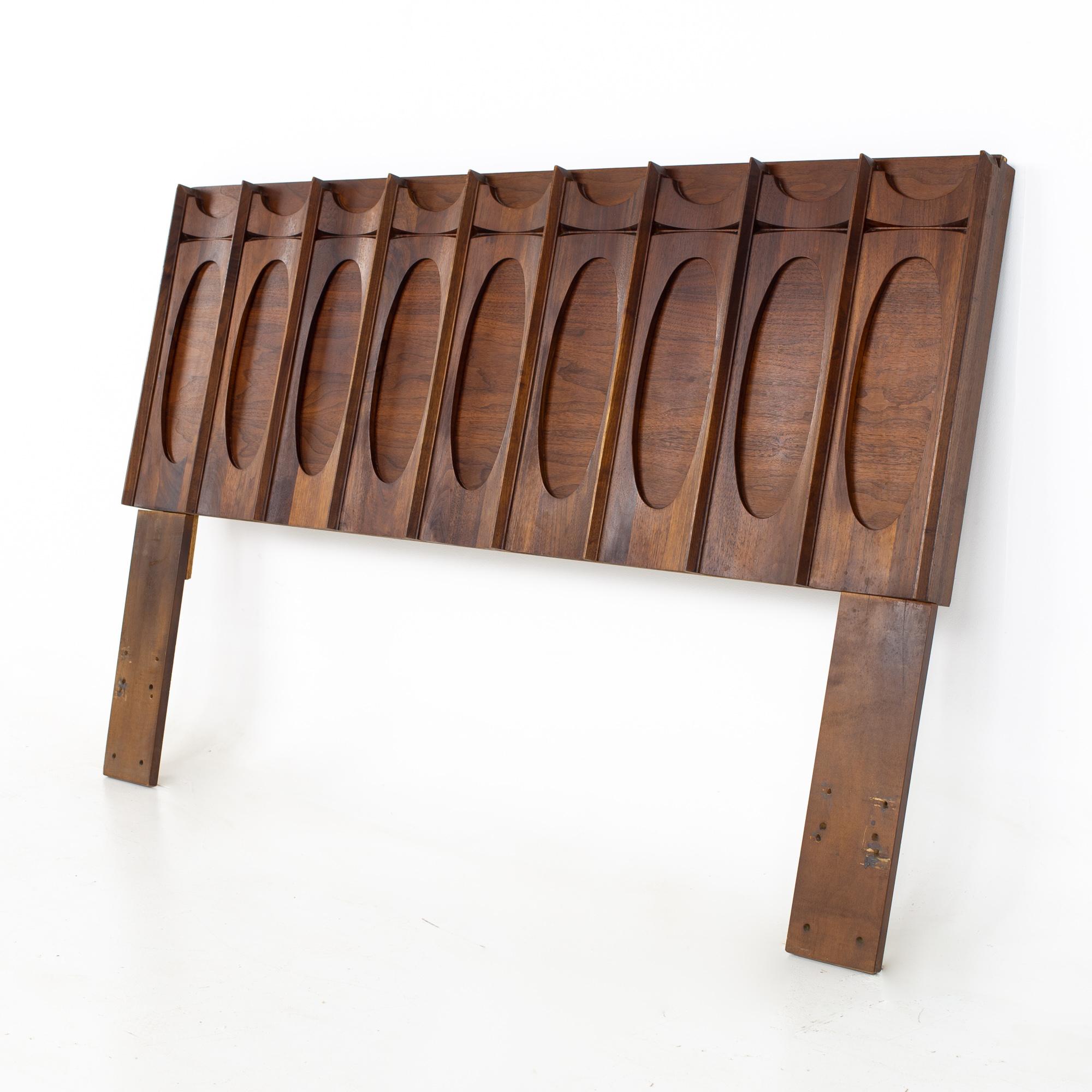 Tobago Canadian Brutalist mid century headboard.
Headboard measures: 60 wide x 3.5 deep x 40.5 inches high

All pieces of furniture can be had in what we call restored vintage condition. That means the piece is restored upon purchase so it’s free