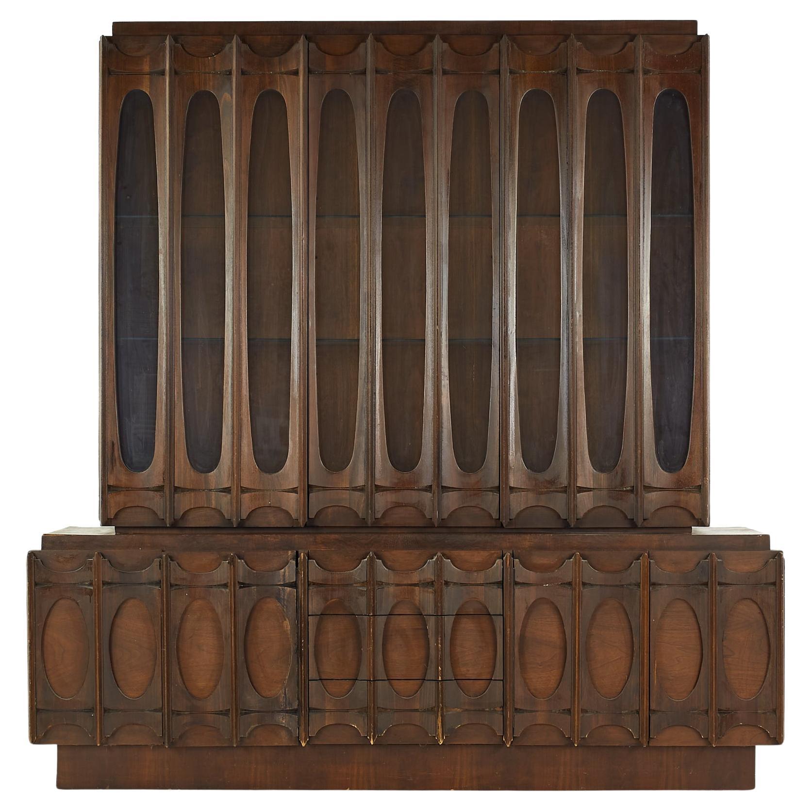 Christian Linneberg Teak Buffet and Hutch with Three Hutch Lamps at