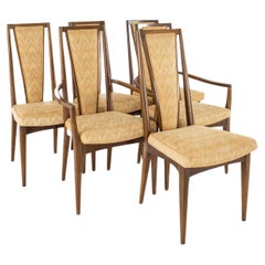 SOLD 03/04/24 Tobago Style Mid Century Walnut Dining Chairs- Set of 6