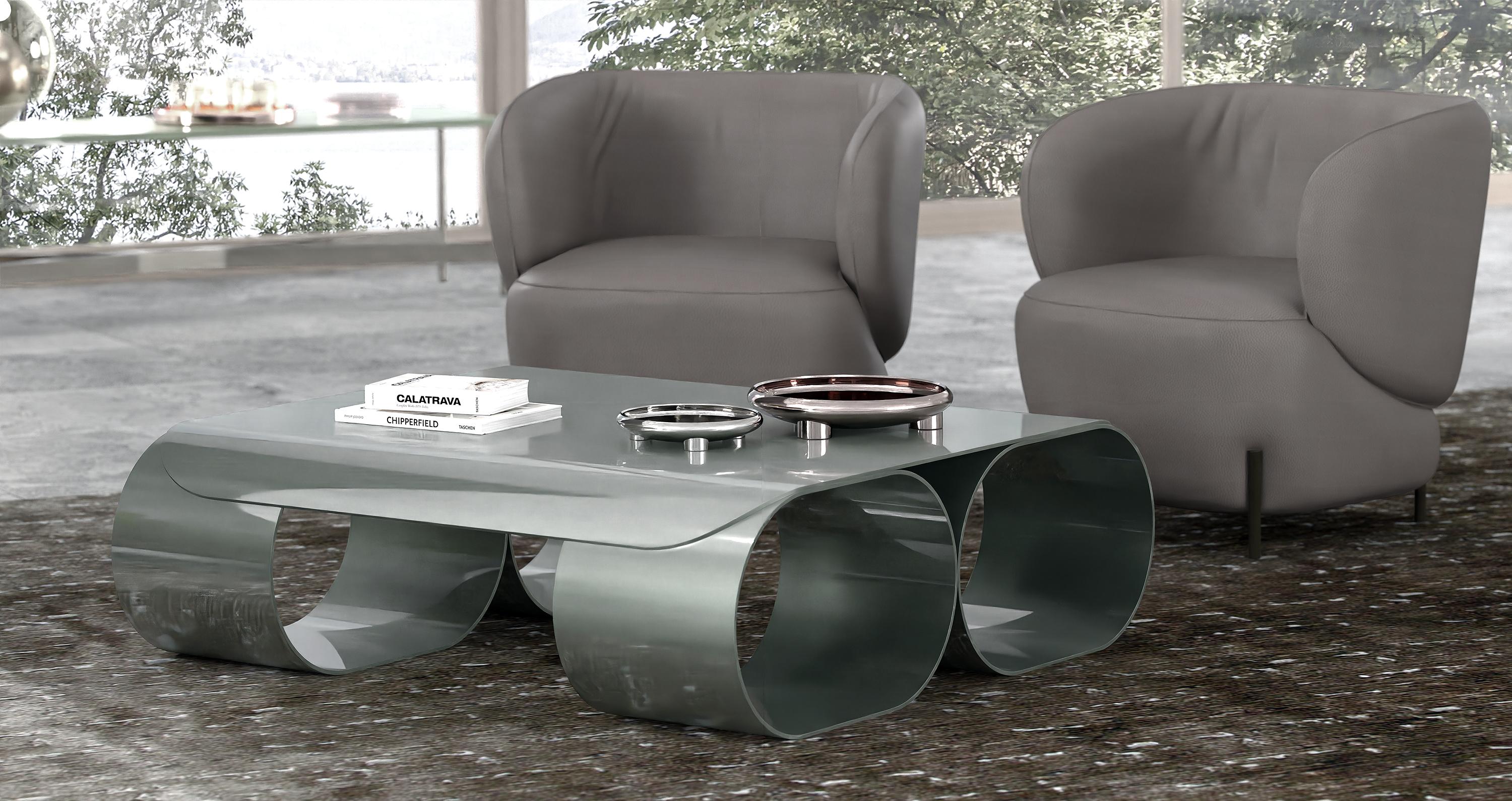 To.Be Coffee Table by spHaus
Designed by Dominika Malà
Dimensions: D 110 x W 110 x H 34.6 cm.
Materials: Aluminum.

TO-BE is an indoor or outdoor aluminum square coffee table of sober, distinctive, and unique avant-garde design.

spHaus is an
