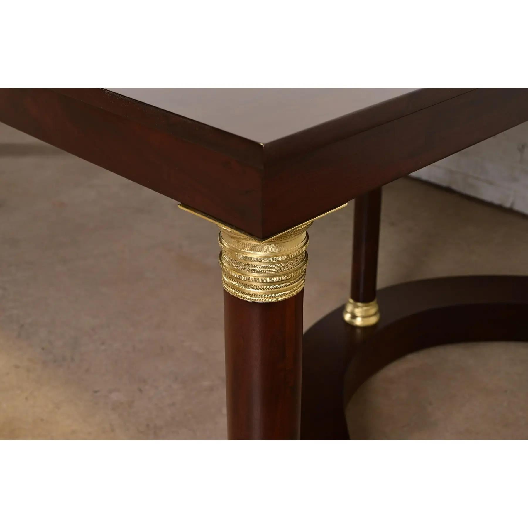 Tobey Furniture Monumental Antique French Empire Mahagoni und Messing Esstisch im Angebot 6