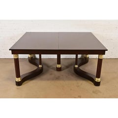 Tobey Furniture Monumental Antique French Empire Mahogany and Brass Dining Table