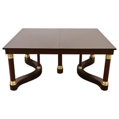 Tobey Furniture Monumental Antique French Empire Mahogany and Brass Dining Table