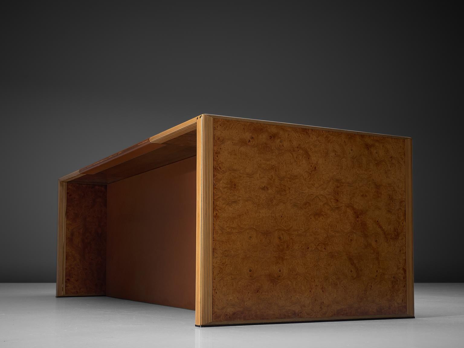 Mid-Century Modern Tobia & Afra Scarpa 'Artona' Desk with Cognac Leather Top