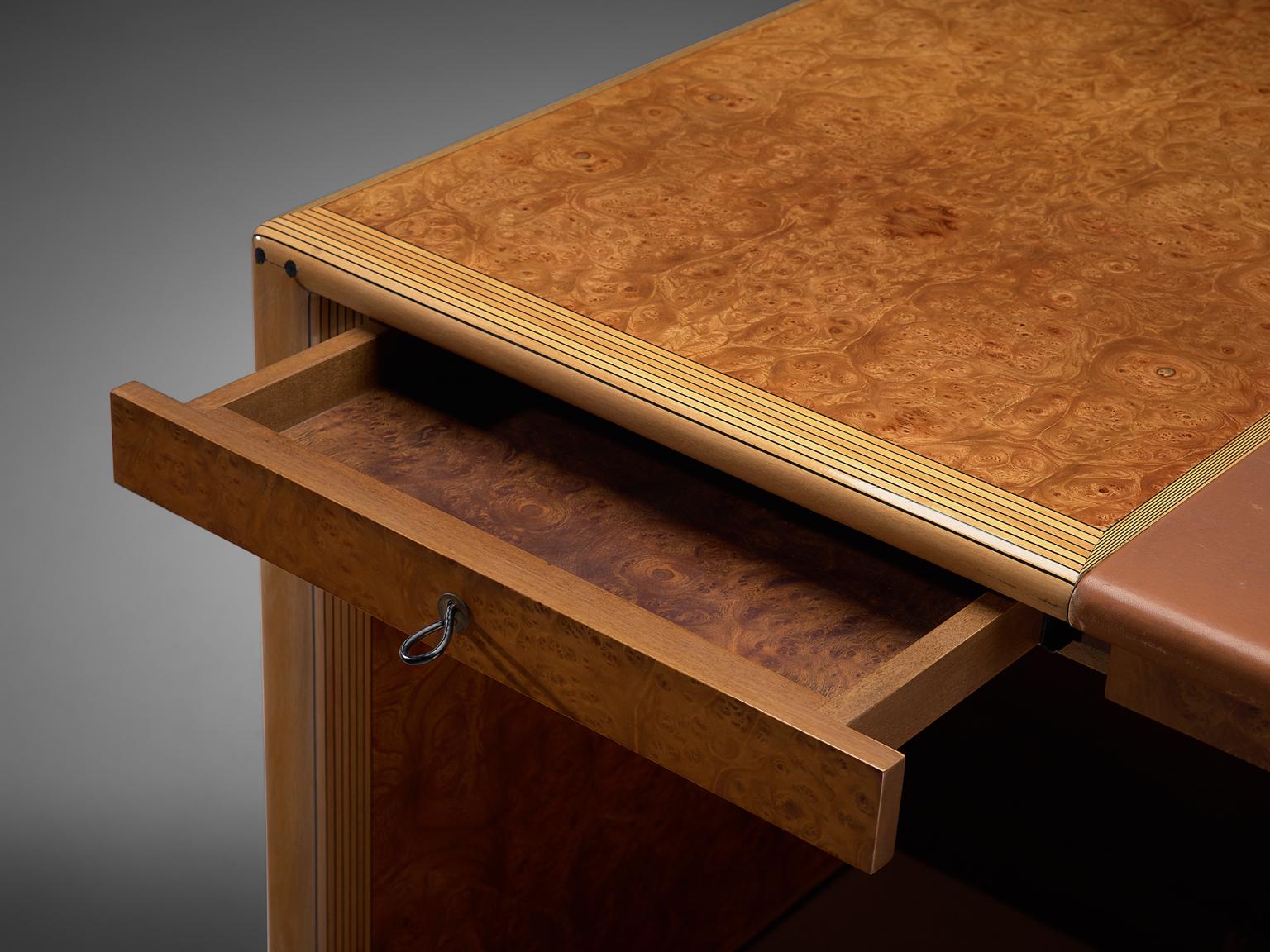 Late 20th Century Tobia & Afra Scarpa 'Artona' Desk with Cognac Leather Top