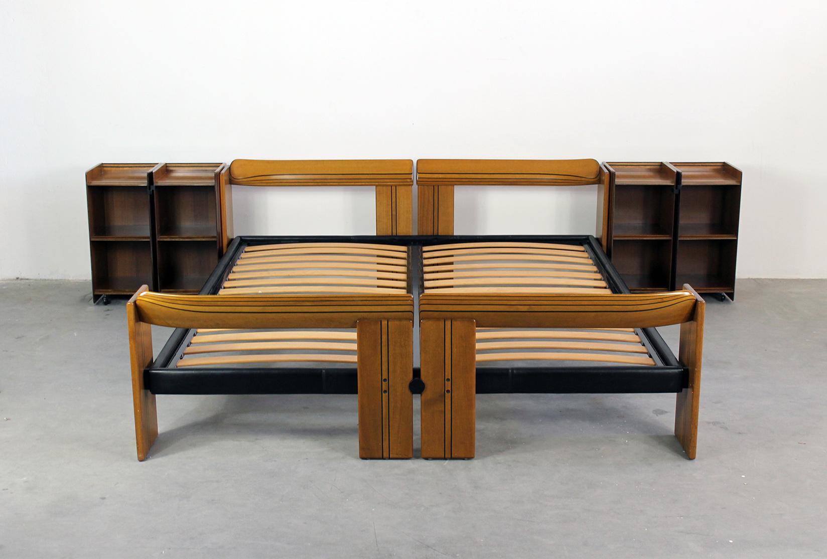 Other Tobia & Afra Scarpa Bedroom Set Artona with Bed and Nightstands by Maxalto 1970s For Sale