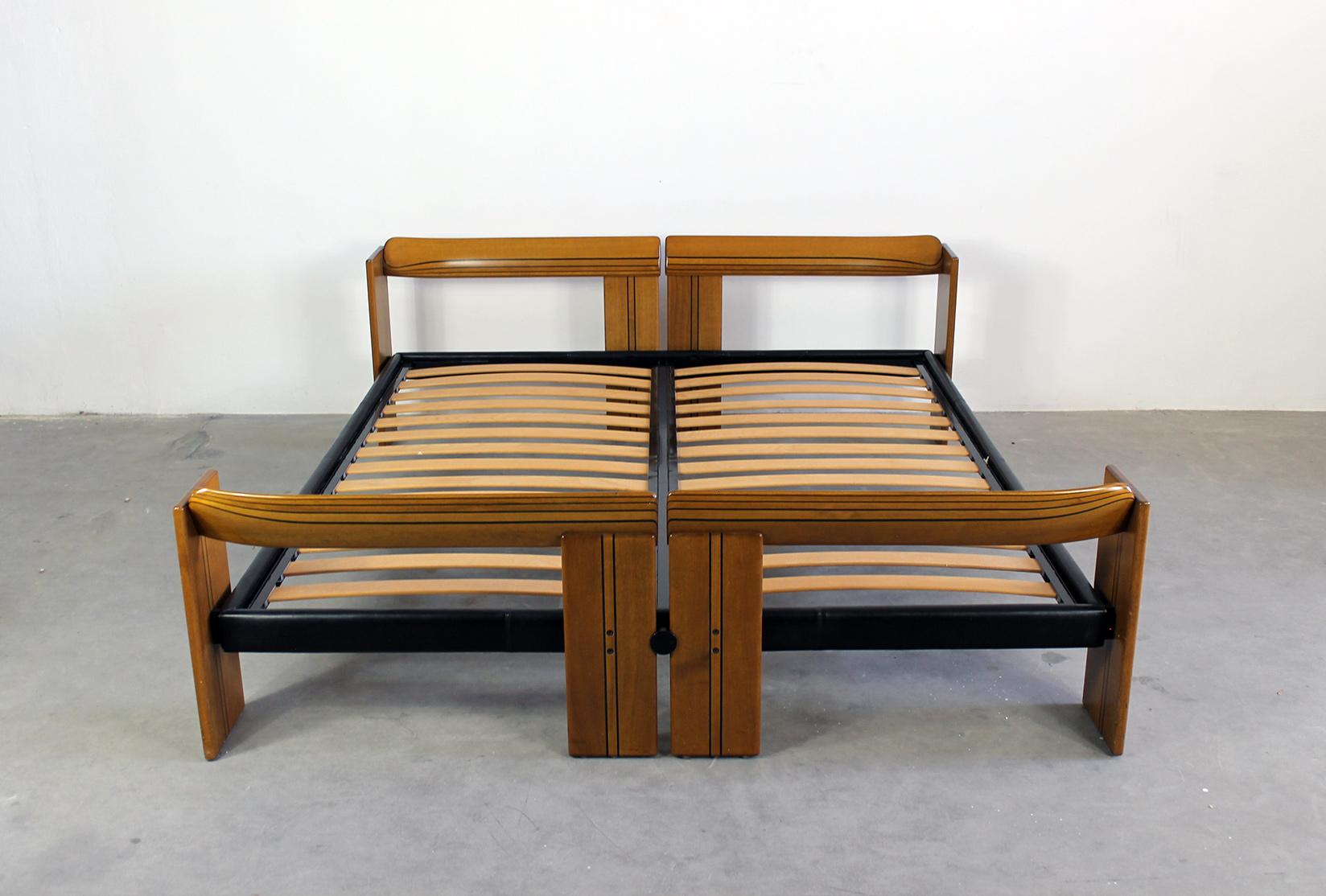 Tobia & Afra Scarpa Bedroom Set Artona with Bed and Nightstands by Maxalto 1970s For Sale 1