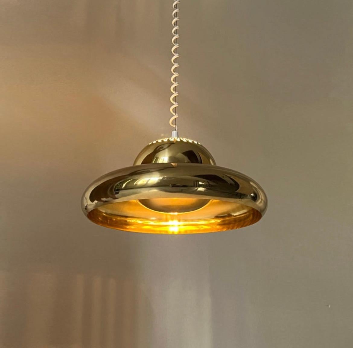Gilt Tobia & Afra Scarpa ceiling light in Brass  For Sale
