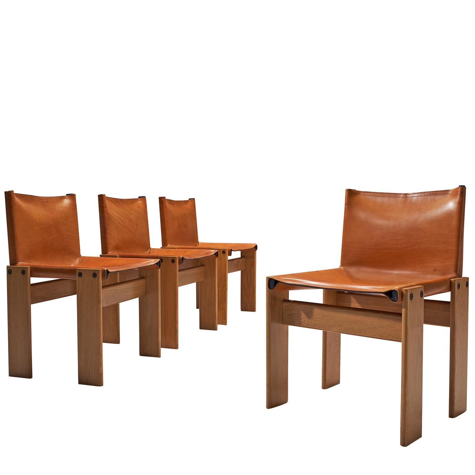 Tobia & Afra Scarpa for Molteni Four 'Monk' Chairs