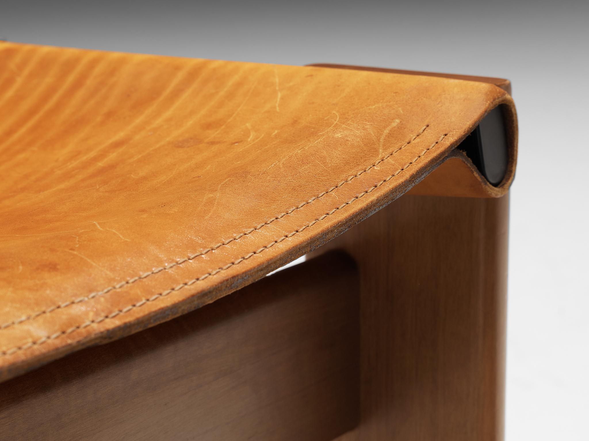 Mid-Century Modern Tobia & Afra Scarpa for Molteni 'Monk' Chairs in Cognac Leather