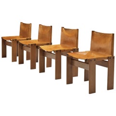 Tobia & Afra Scarpa for Molteni 'Monk' Chairs in Cognac Leather