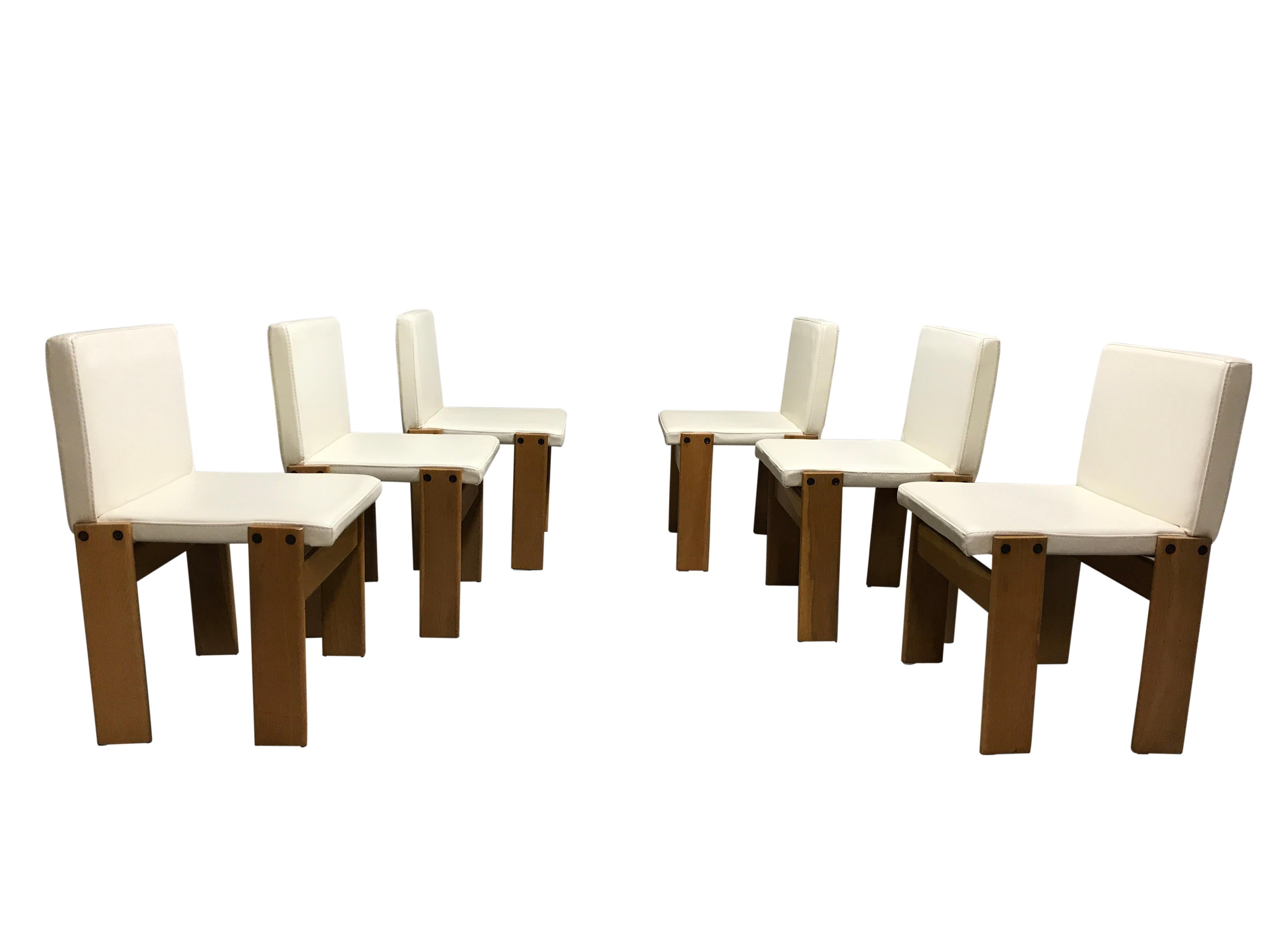 Mid-Century Modern Tobia & Afra Scarpa for Molteni Monk Chairs, Set of 6, 1970s