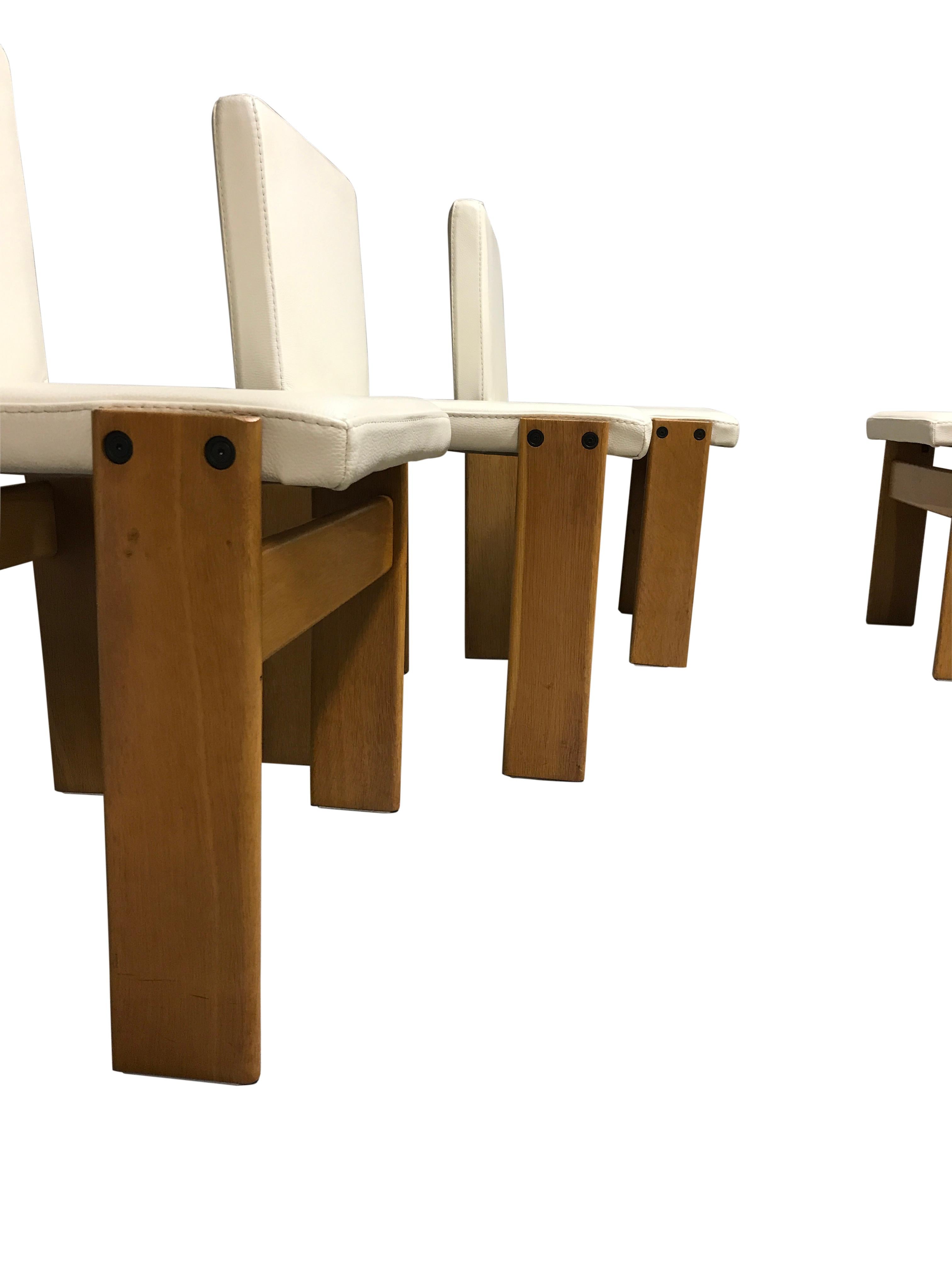 Italian Tobia & Afra Scarpa for Molteni Monk Chairs, Set of 6, 1970s