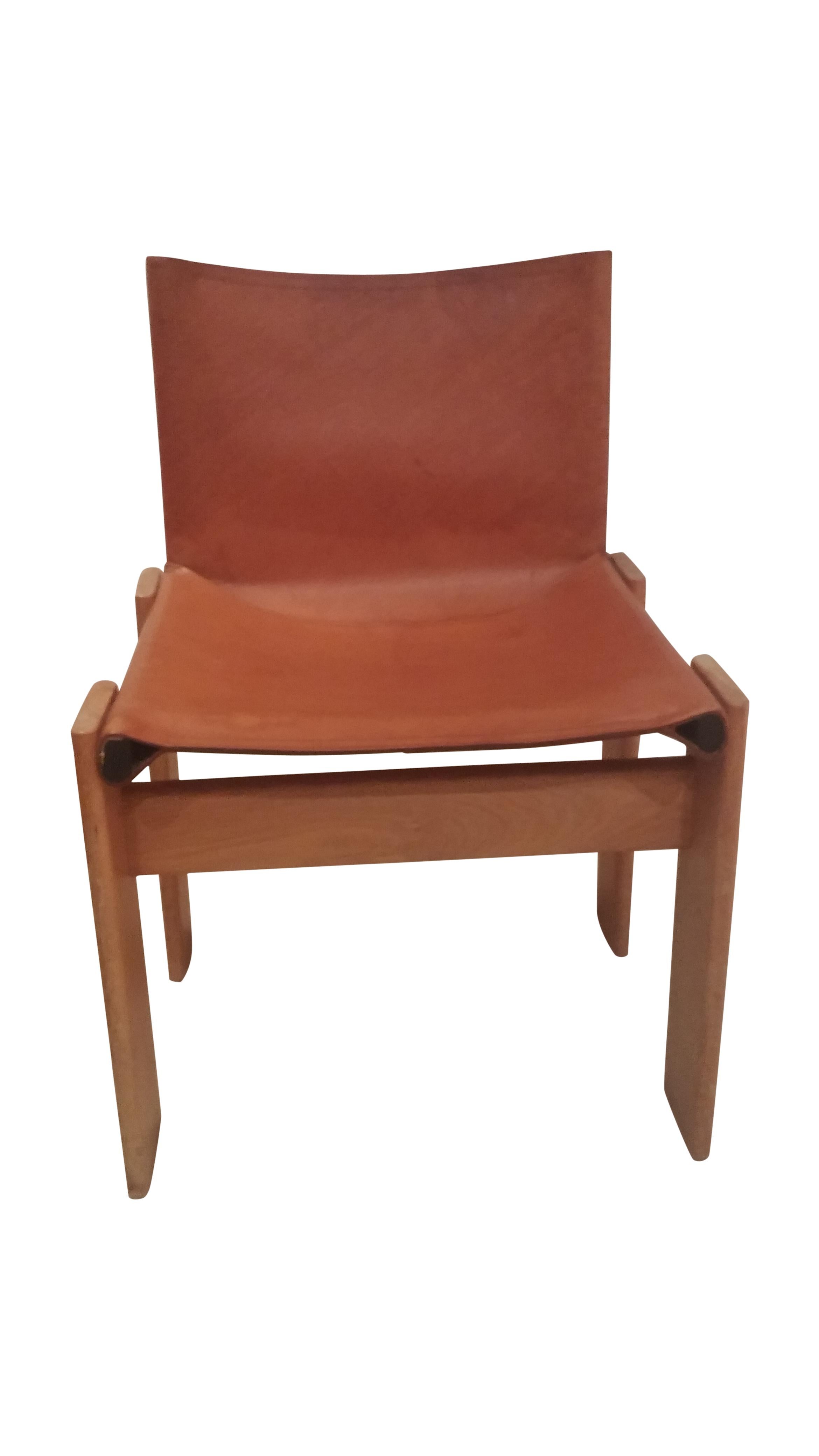 Italian Tobia & Afra Scarpa for Molteni Monk Chairs, Set of 8, 1970s