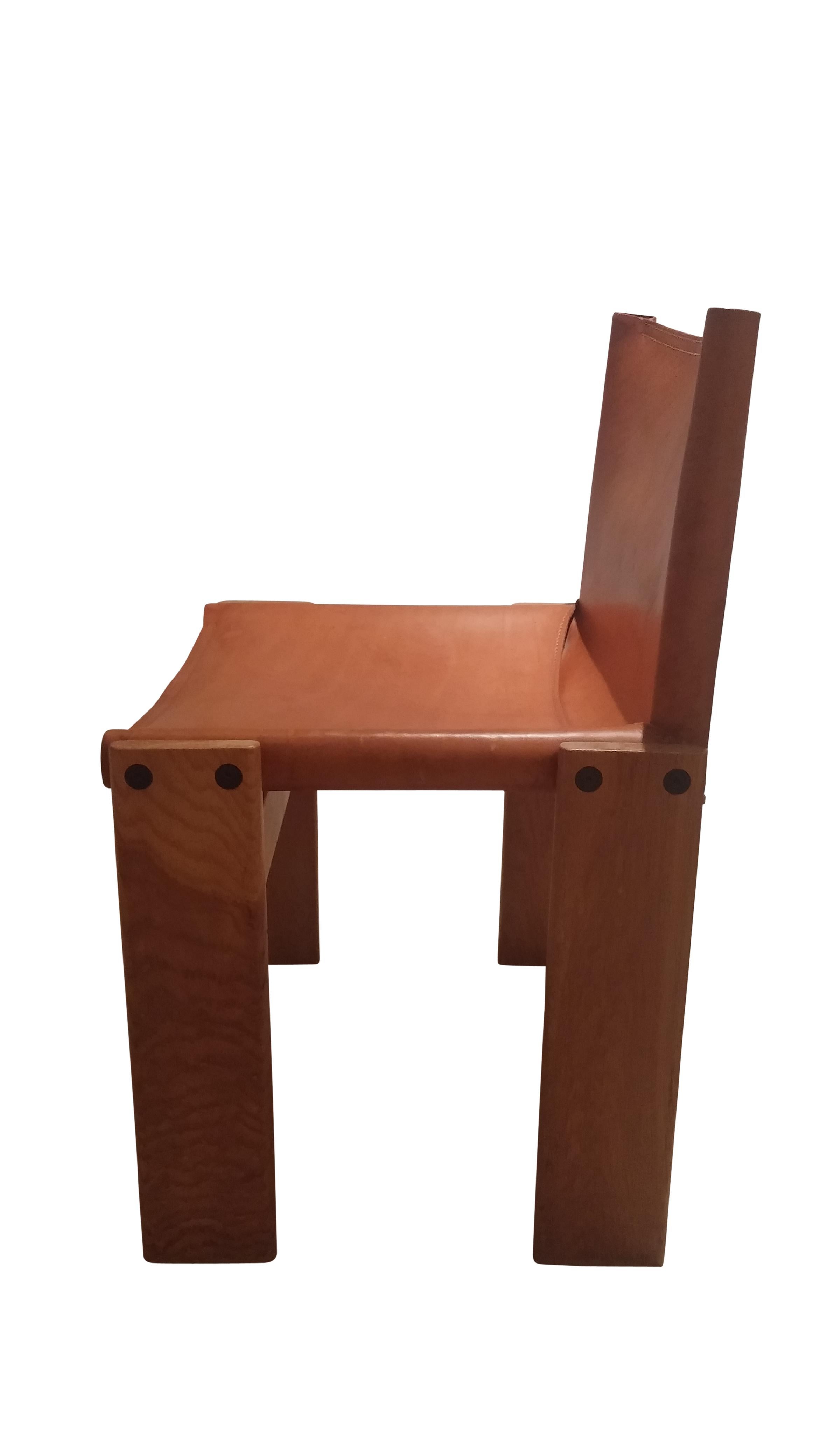 Woodwork Tobia & Afra Scarpa for Molteni Monk Chairs, Set of 8, 1970s