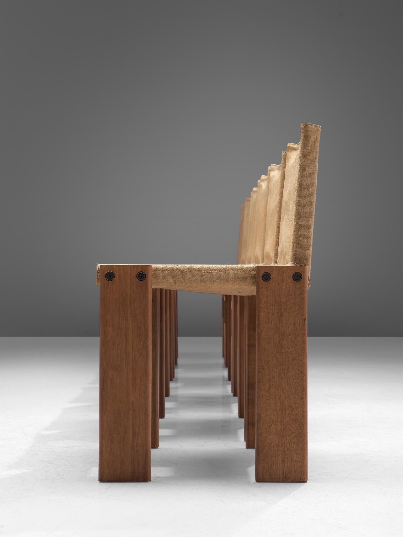 Sechs Monk-Stühle von Afra & Tobia Scarpa für Molteni aus Naturel Canvas (Italienisch)