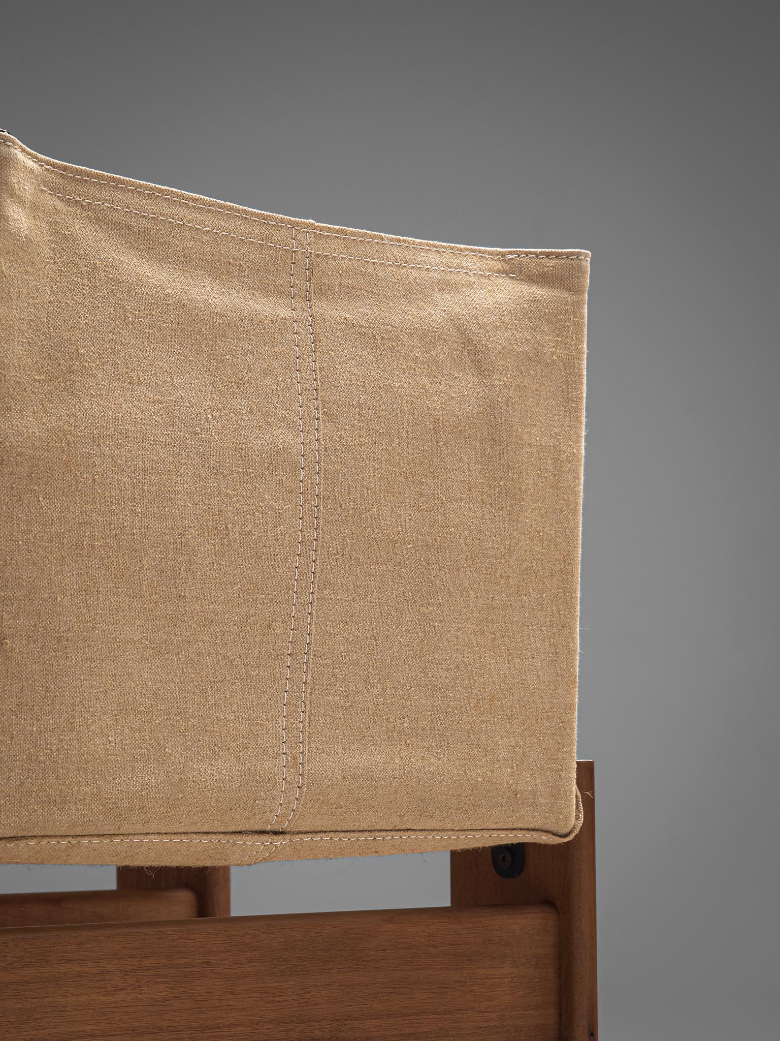 Sechs Monk-Stühle von Afra & Tobia Scarpa für Molteni aus Naturel Canvas (Leinwand)