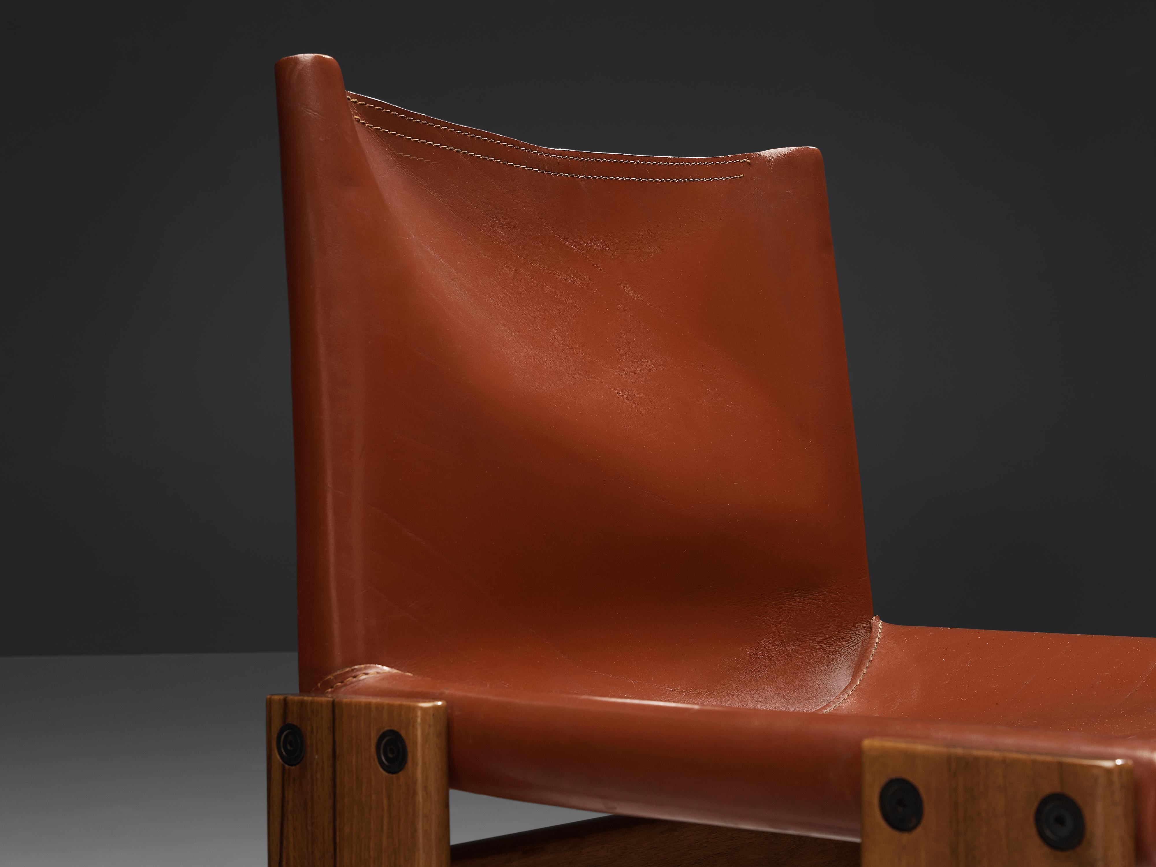 Mid-Century Modern Tobia & Afra Scarpa for Molteni Six 'Monk' Chairs in Red Leather