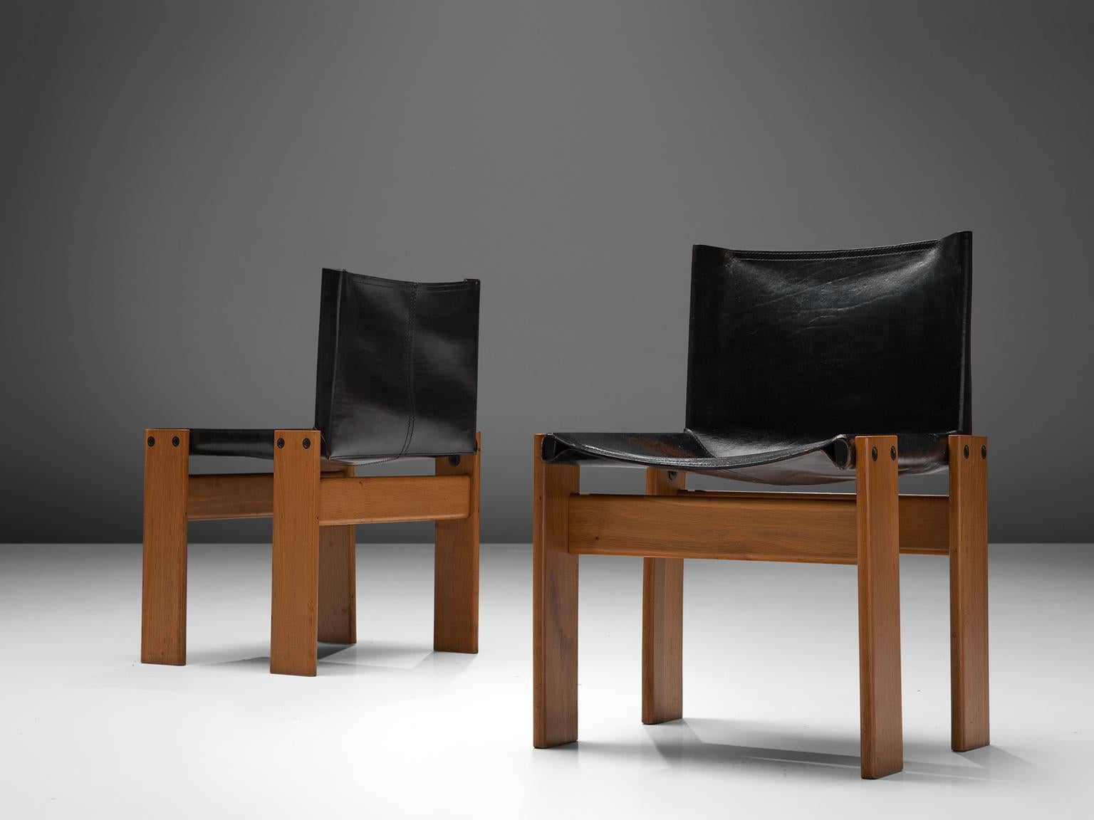 Italian Tobia & Afra Scarpa for Molteni Twelve 'Monk' Chairs