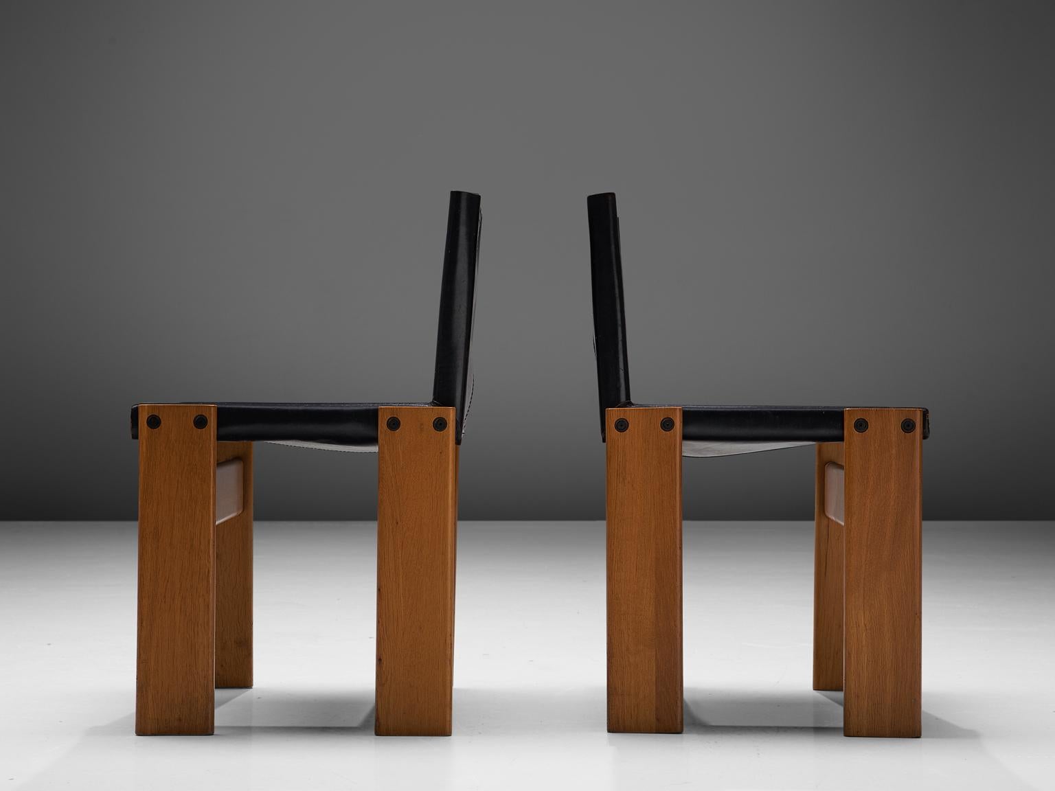 Tobia & Afra Scarpa for Molteni Twelve 'Monk' Chairs In Good Condition In Waalwijk, NL