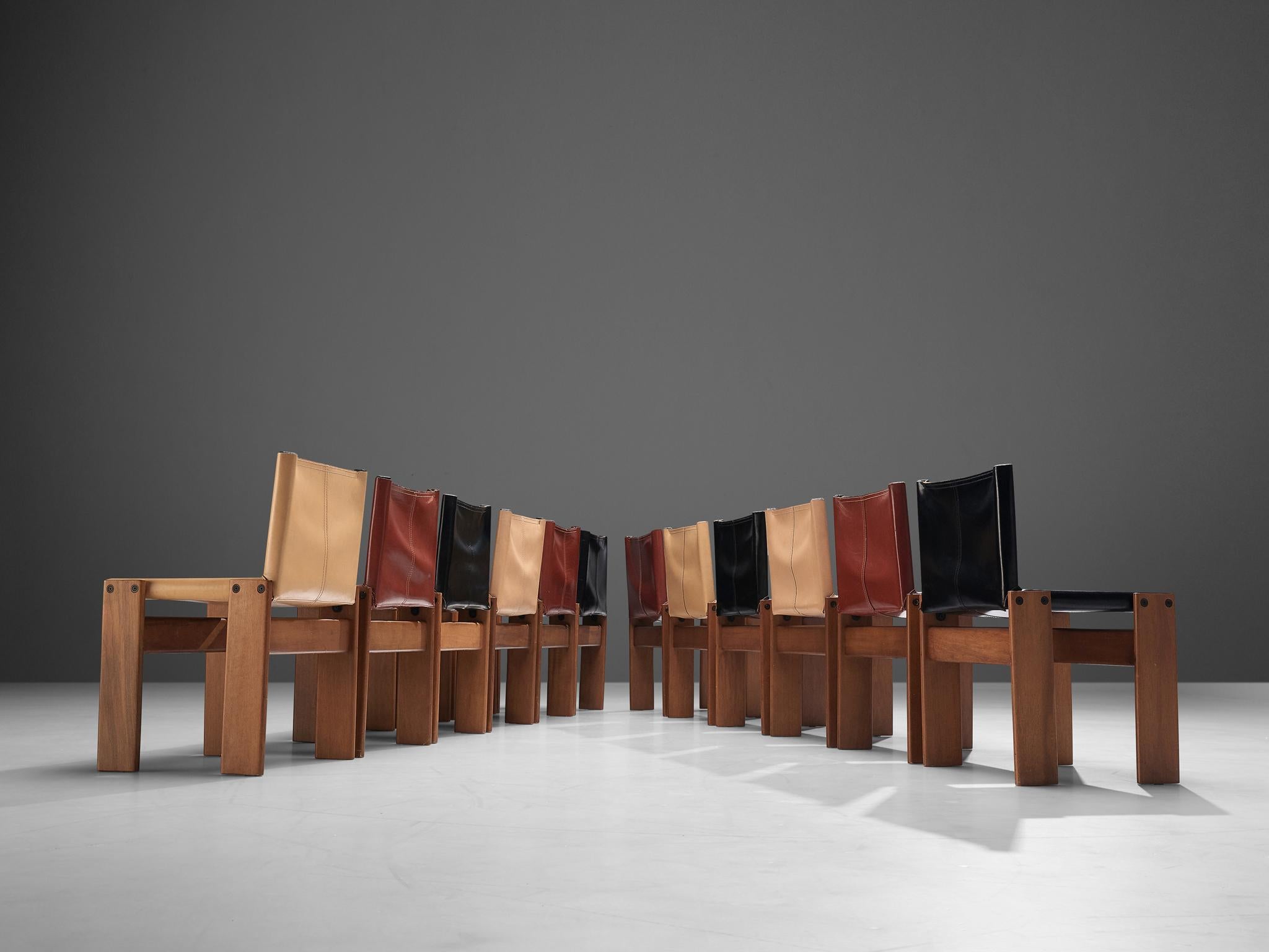 Leather Tobia & Afra Scarpa for Molteni Twelve 'Monk' Chairs
