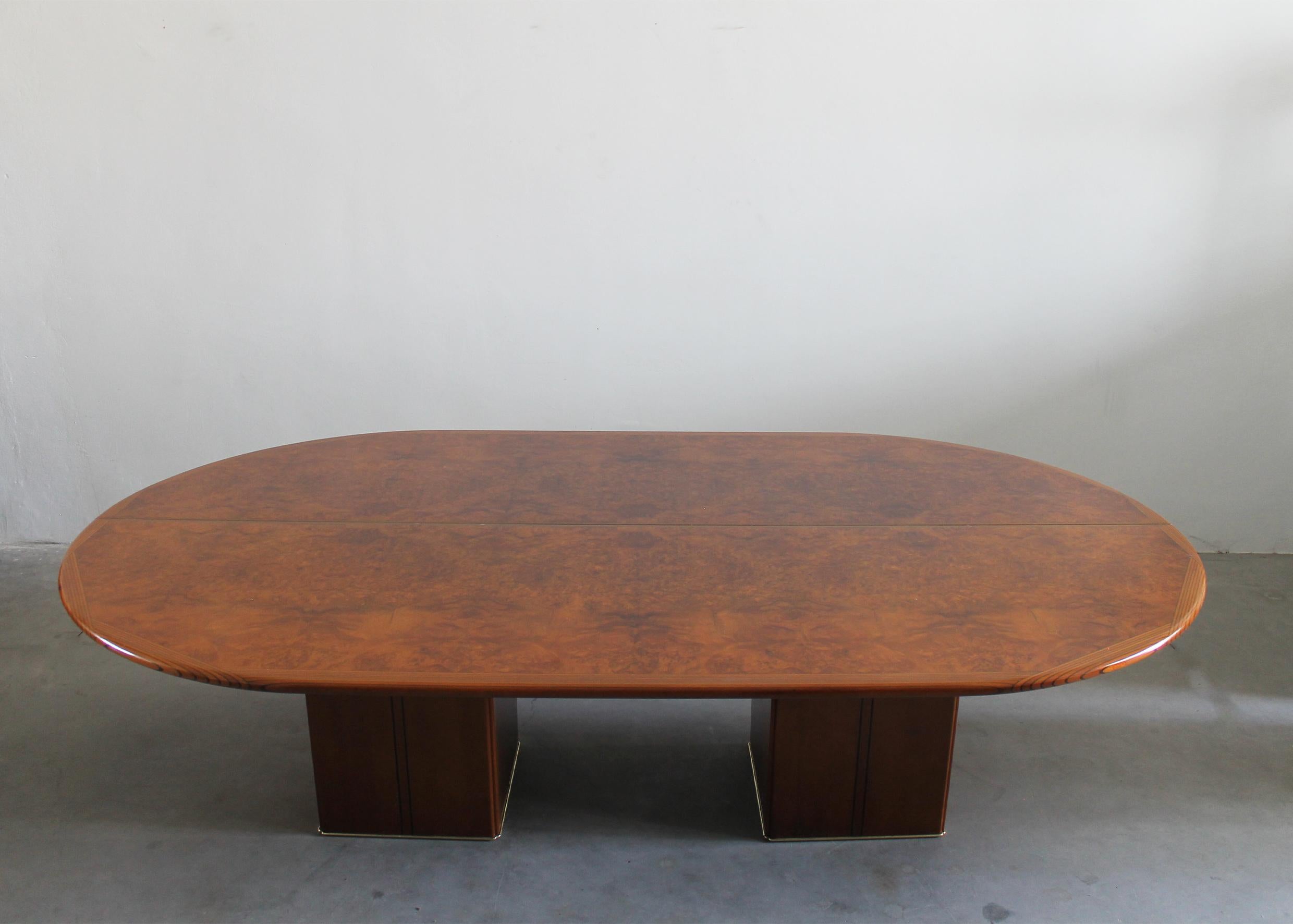 Mid-Century Modern Tobia & Afra Scarpa Large Africa Conference Table Artona series by Maxalto 70s 
