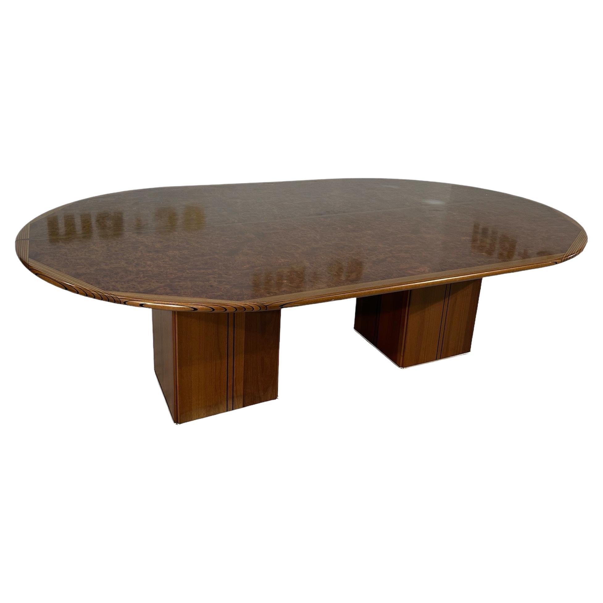 Tobia & Afra Scarpa Large Africa Wooden Conference Table by Maxalto 1970s Italy For Sale