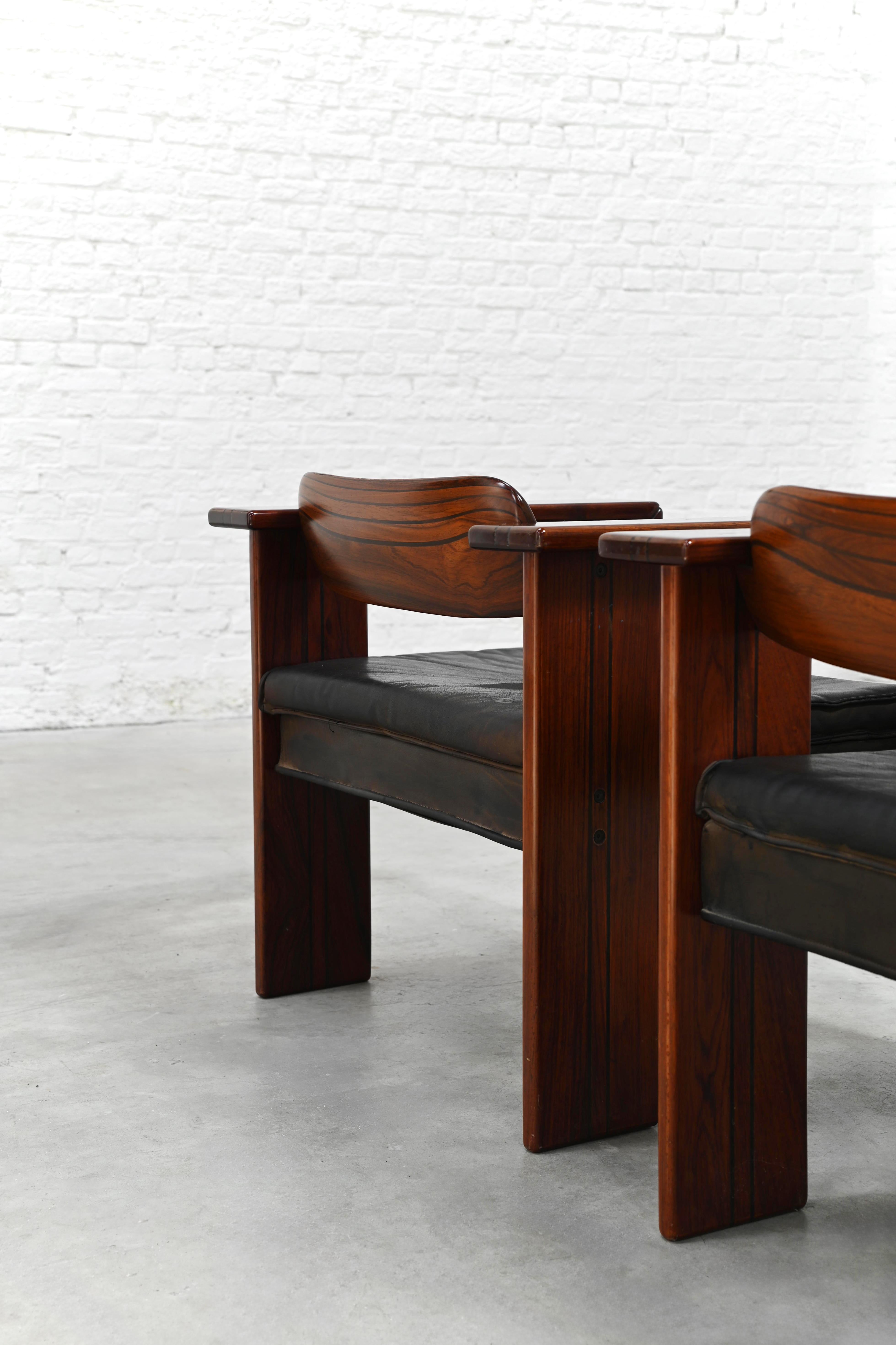 Tobia & Afra Scarpa Pair of Artona Lounge Chairs for Maxalto, Italy, 1970s For Sale 3
