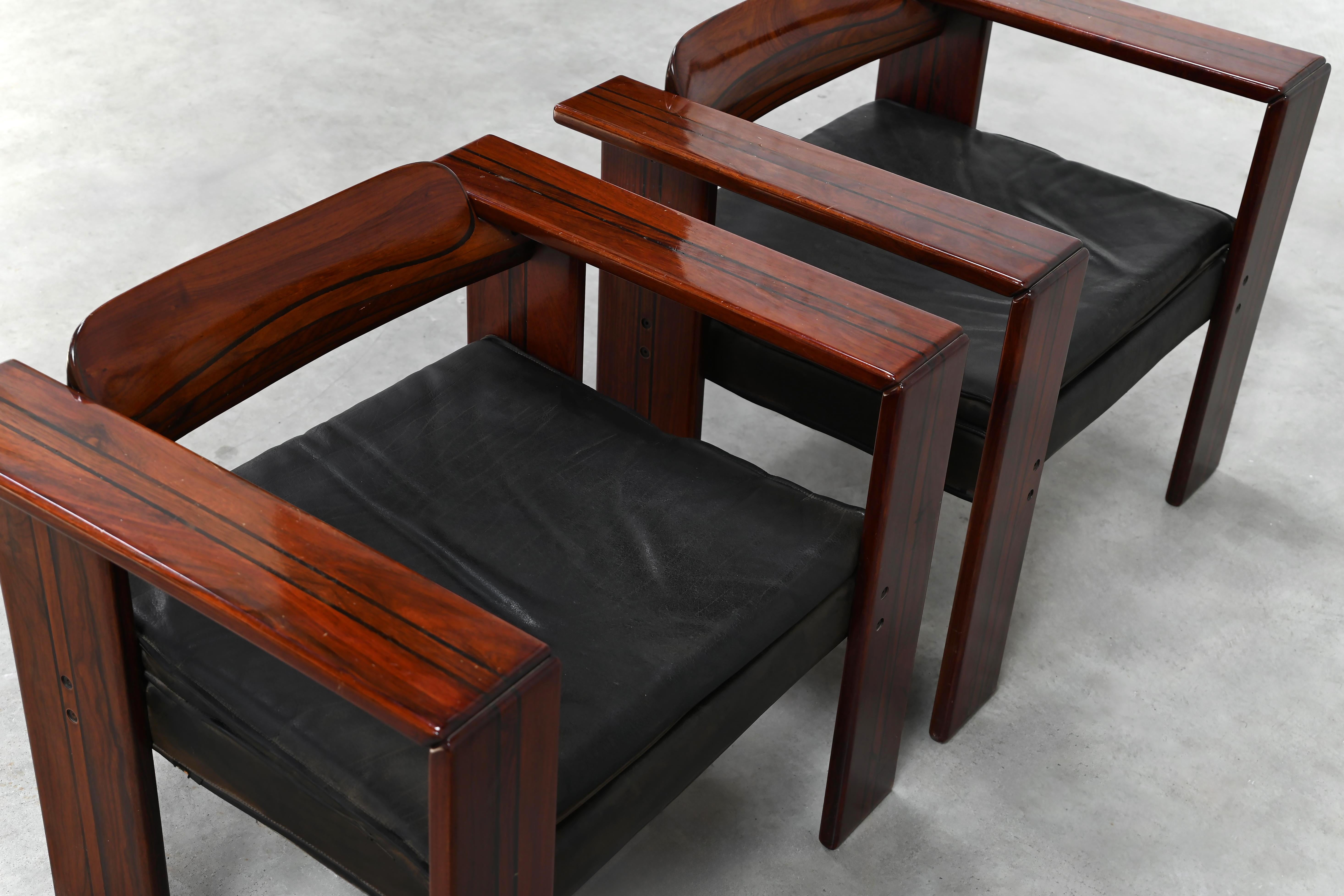 Tobia & Afra Scarpa Pair of Artona Lounge Chairs for Maxalto, Italy, 1970s For Sale 4