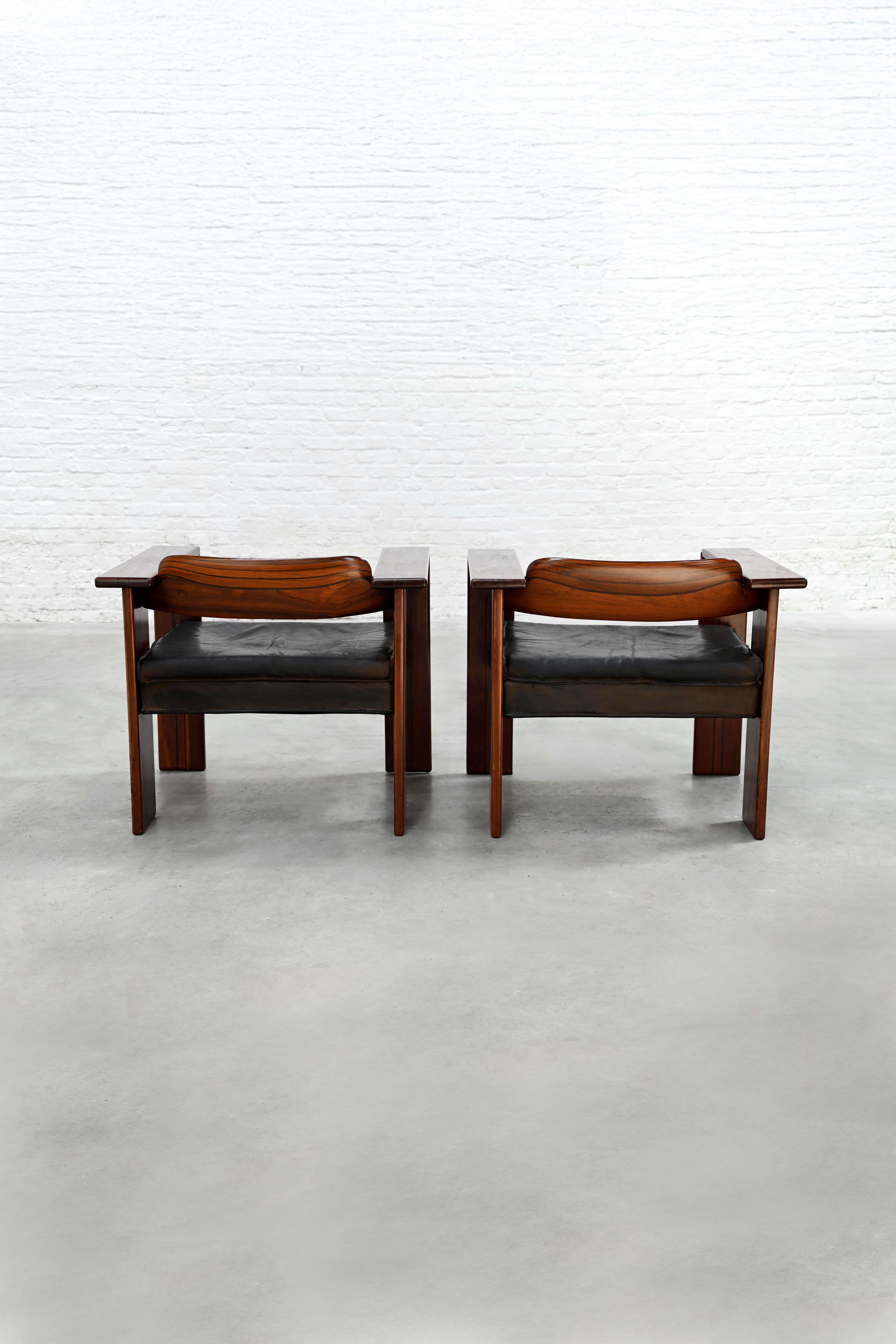 Tobia & Afra Scarpa Pair of Artona Lounge Chairs for Maxalto, Italy, 1970s For Sale 1
