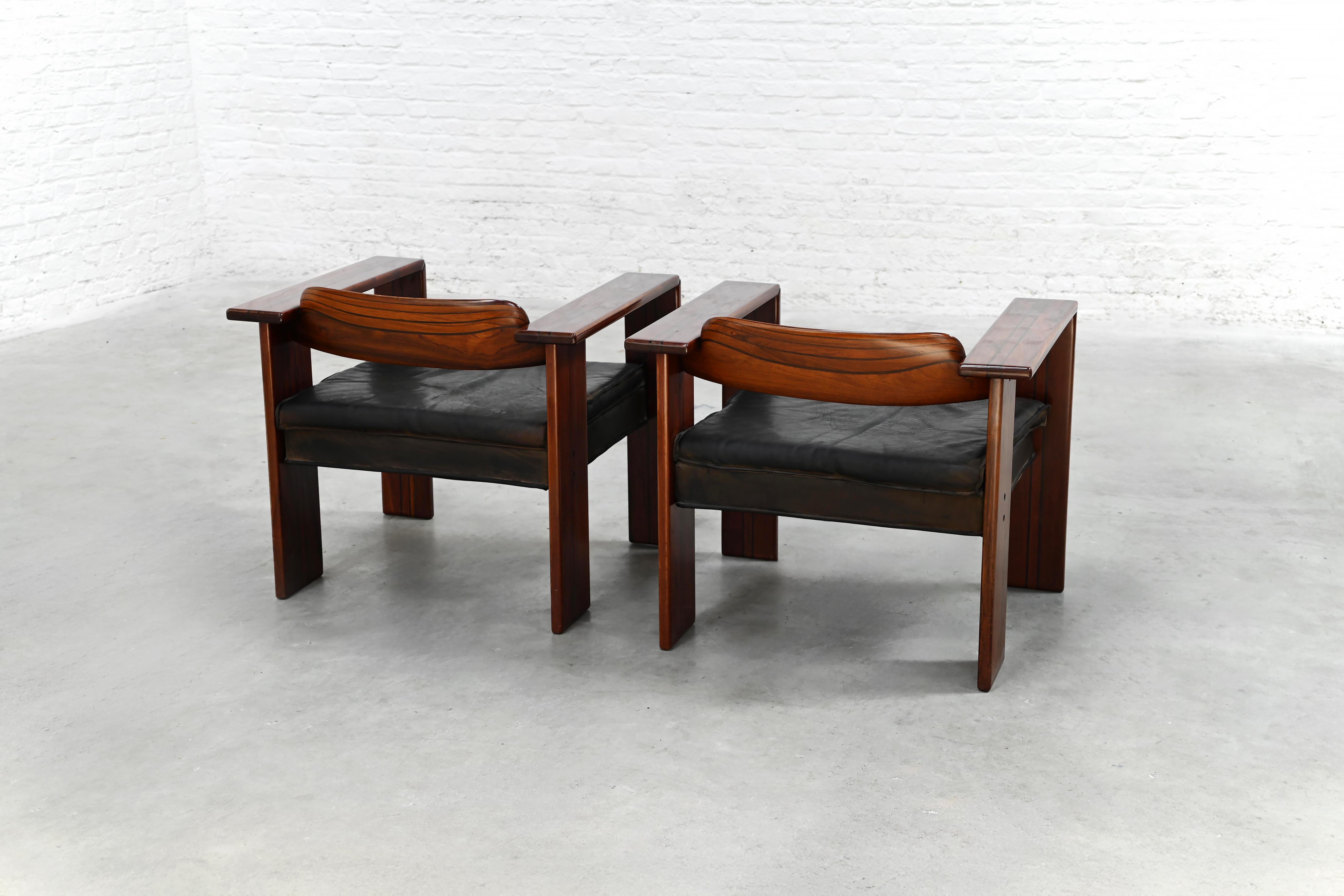 Tobia & Afra Scarpa Pair of Artona Lounge Chairs for Maxalto, Italy, 1970s For Sale 2