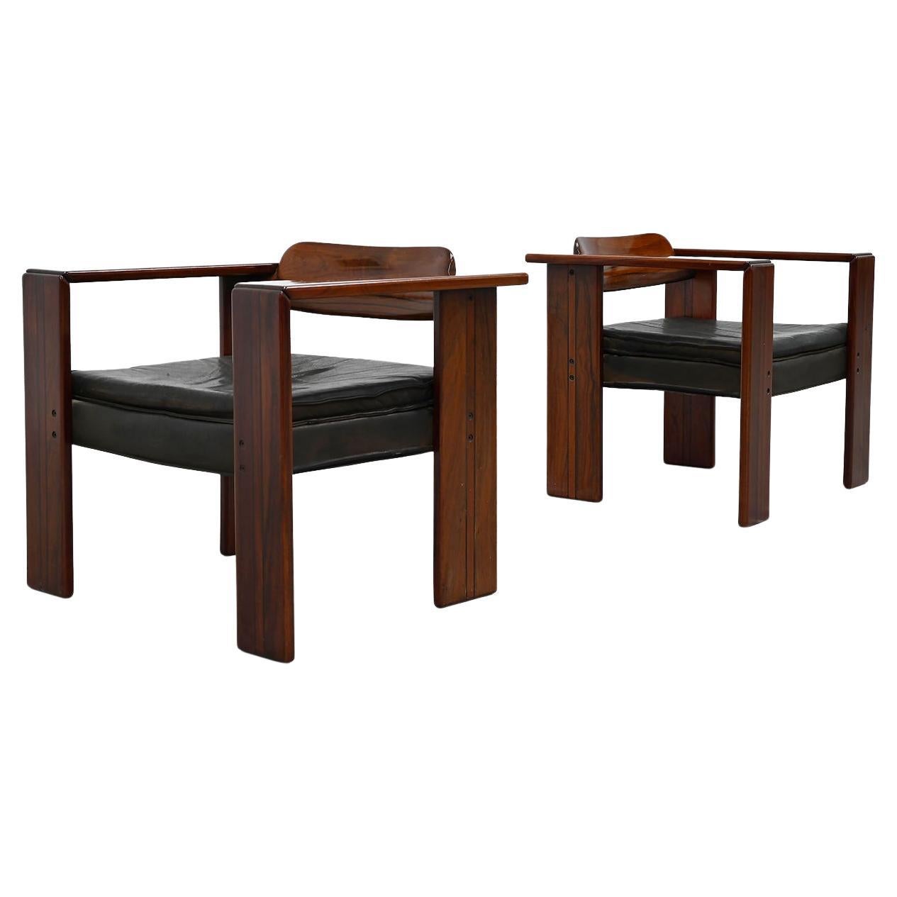 Tobia & Afra Scarpa Pair of Artona Lounge Chairs for Maxalto, Italy, 1970s