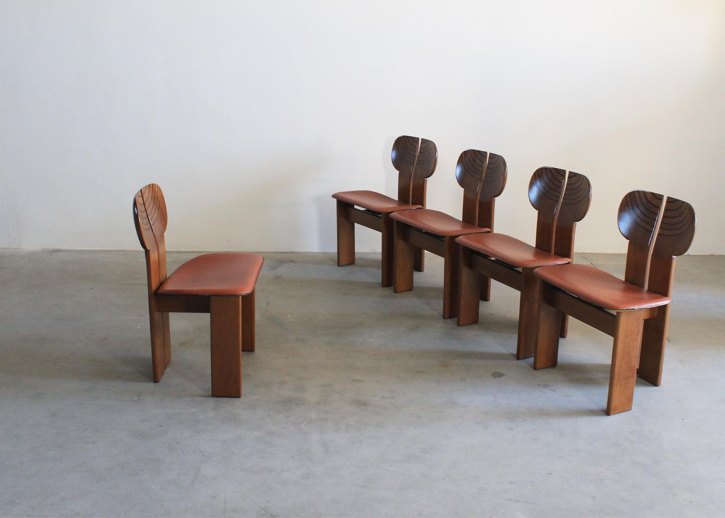 Other Tobia & Afra Scarpa Five Africa Dining Chairs by Maxalto Artona 1970s Italy