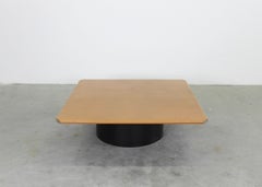 Tobia & Afra Scarpa Tobio Low Square Table in Leather by B&B Italia 1970s